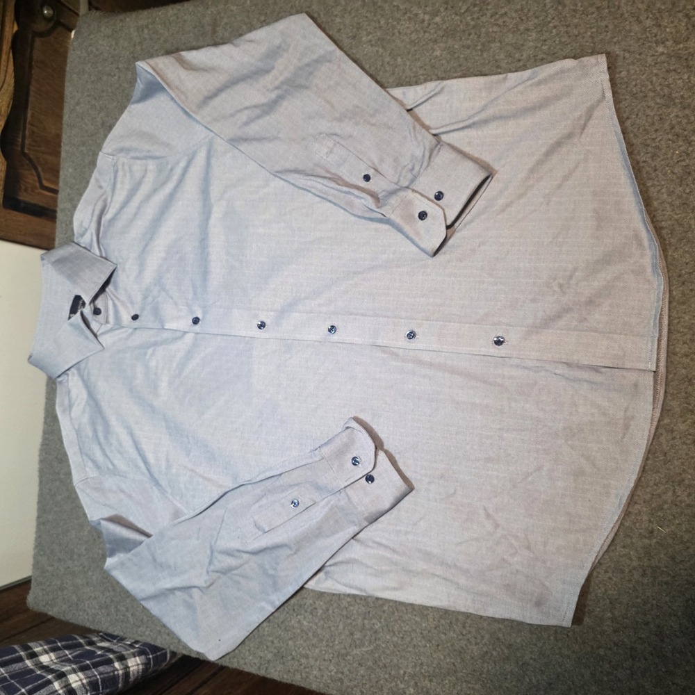 Victor Emmanuel Longsleeve Button Up Dress Shirt Xl 17½ B2